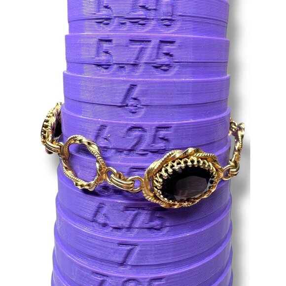 L Fonts 12K GF Smoky Quartz Jewelry Set Bangle Bracelet Brooch Pendant - Picture 6 of 16